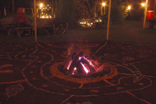 sacred fire circle in paradise